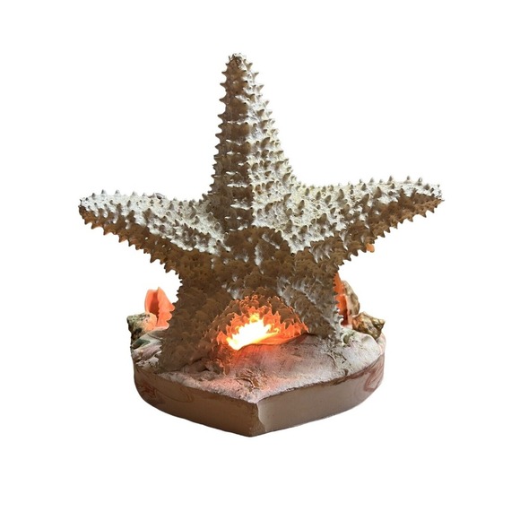 Unique MCM Kitsch Flamingo and Starfish Lamp Blue & Green Glitter Super Cute! - Picture 5 of 6